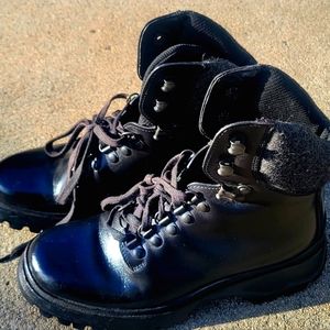 Prada lace up leather boots
